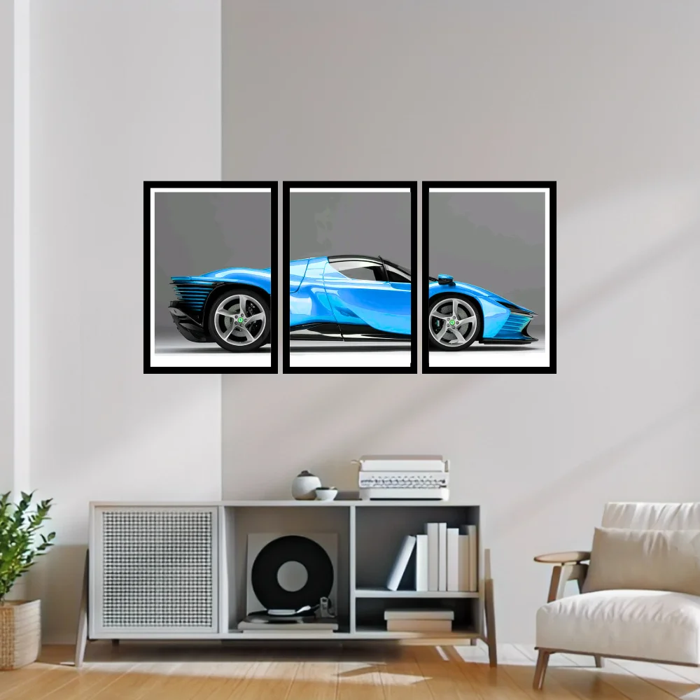 Djane Studio Luxury Cars Wall Frame Set | Premium Wall Art for Living Room, Bedroom, Office & Gaming Room | Pack of 3 | Size 15x10 Inch
