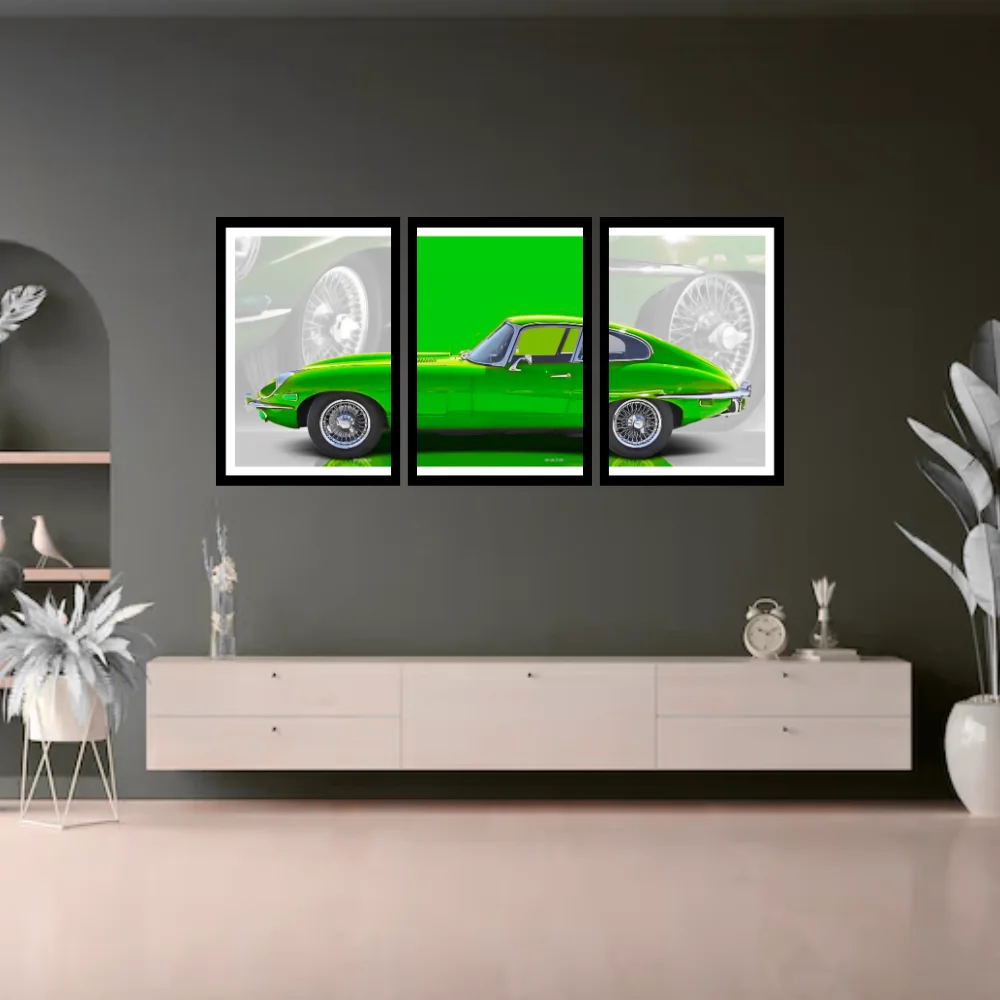 Djane Studio Luxury Cars Wall Frame Set | Premium Wall Art for Living Room, Bedroom, Office & Gaming Room | Pack of 3 | Size 15x10 Inch