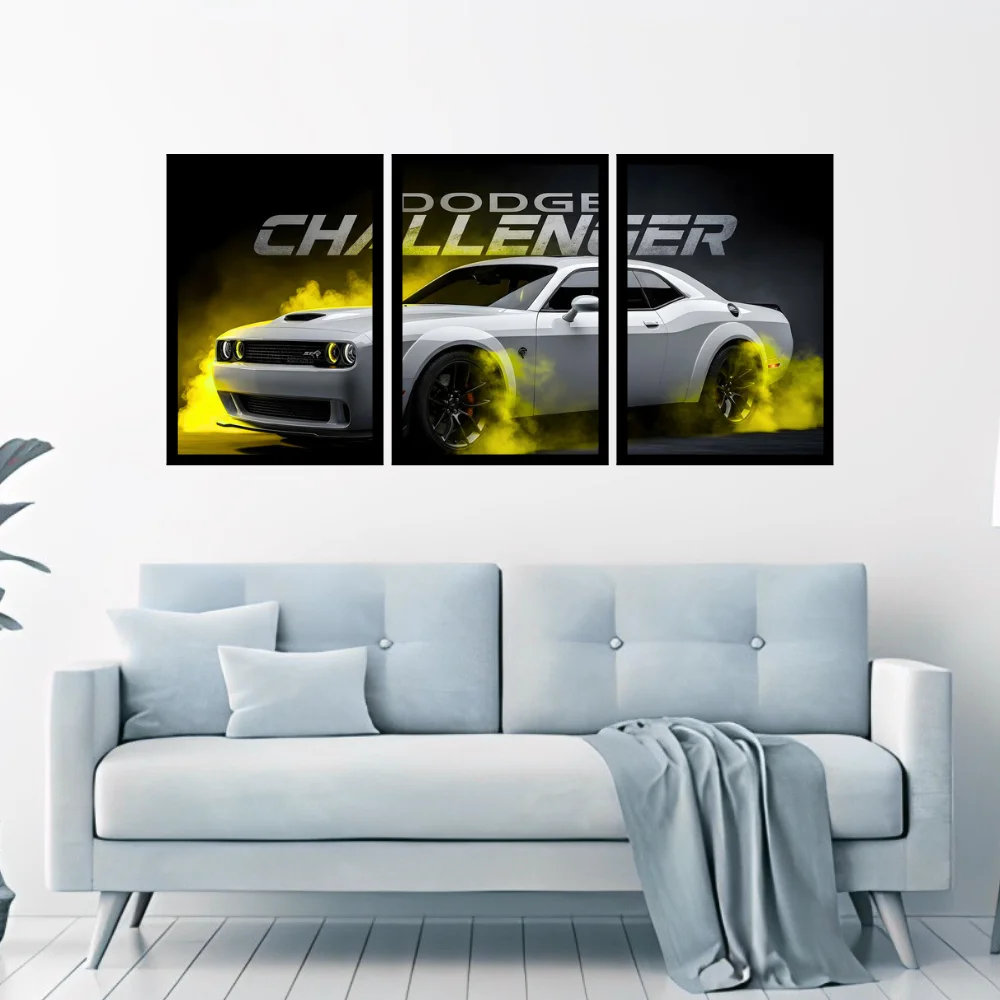 Djane Studio Car Wall Frame | Living Room Car Wall Frame | Gaming Room Decor | Pack of 3 | Size 18x12 Inch