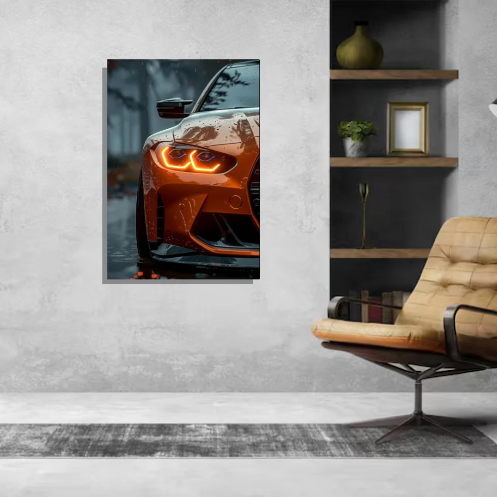 Djane Studio Neon Wall Frame | Acrylic Neon Car Frame for Living Room, Bedroom, Office & Gaming Room | Modern Home Décor | Pack of 1 | Size 12x18 Inch