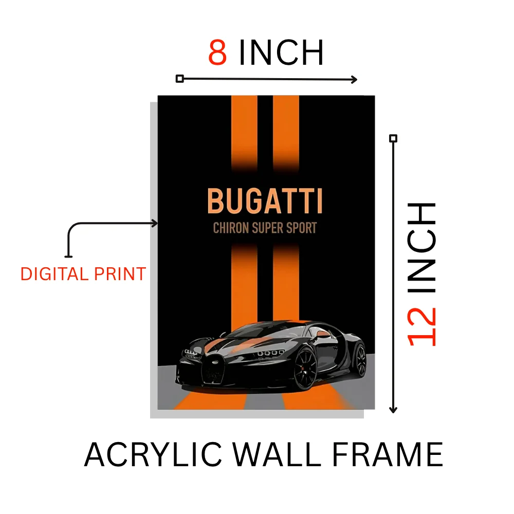 Djane Studio Car Wall Frame | Premium Acrylic Car Wall Frame for Living ...